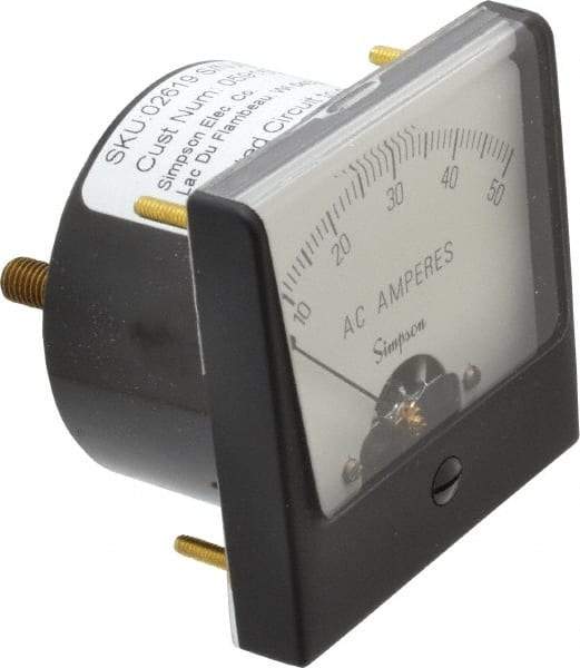 Simpson Electric - Analog, AC Ammeter, Panel Meter - 60 Hz, 0.001 Ohms at 60 Hz - Exact Tool & Supply