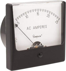 Simpson Electric - Analog, AC Ammeter, Panel Meter - 60 Hz, 0.002 Ohms at 60 Hz - Exact Tool & Supply
