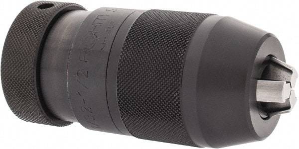 Rohm - JT33, 1/32 to 1/2" Capacity, Tapered Mount Drill Chuck - Keyless, 46mm Sleeve Diam, 94mm Open Length - Exact Tool & Supply