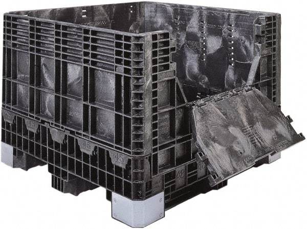 Akro-Mils - 47-5/8" Long x 44-5/8" Wide x 34" High Polyethylene Collapsible Bulk Box Container with 2 Gates - 2,500 Lb. Load Capacity - Exact Tool & Supply