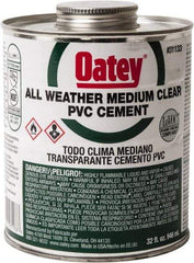 Oatey - 32 oz All-Purpose Medium Bodied Cement - Clear, Use with PVC - Exact Tool & Supply