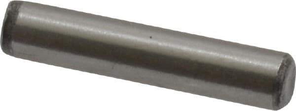 Value Collection - 1/8" Diam x 5/8" Pin Length Grade 8 Alloy Steel Standard Dowel Pin - C 50-58 Hardness, 3,200 Lb Breaking Strength, 1 Beveled & 1 Rounded End - Exact Tool & Supply