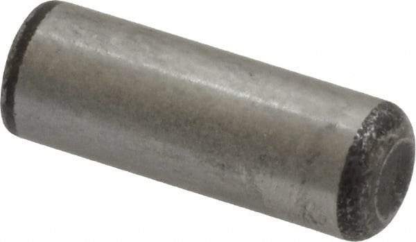Value Collection - 5/16" Diam x 7/8" Pin Length Grade 8 Alloy Steel Standard Dowel Pin - C 50-58 Hardness, 20,000 Lb Breaking Strength, 1 Beveled & 1 Rounded End - Exact Tool & Supply