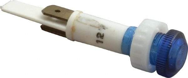 ACI - 12 V Blue Lens Indicating Light - Round Lens, Blade Connector, 52.6" OAL x 13.5" Wide - Exact Tool & Supply
