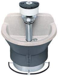 Bradley - Semi-Circular, Foot-Controlled, Internal Drain, 36" Diam, 3 Person Capacity, Bradstone, Wash Fountain - 1.25 GPM, 9" Bowl Depth, 29-1/4" High - Exact Tool & Supply