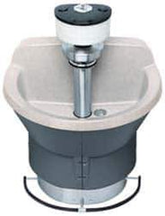 Bradley - Semi-Circular, Foot-Controlled, External Drain, 36" Diam, 3 Person Capacity, Bradstone, Wash Fountain - 1.25 GPM, 9" Bowl Depth, 29-1/4" High - Exact Tool & Supply