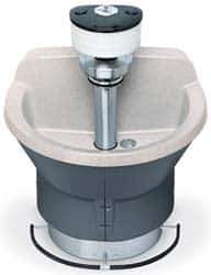 Bradley - Semi-Circular, Foot-Controlled, External Drain, 54" Diam, 4 Person Capacity, Bradstone, Wash Fountain - 3 GPM, 9" Bowl Depth, 29-1/4" High - Exact Tool & Supply