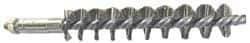 Schaefer Brush - 3" Brush Length, 1/4" Diam, Double Stem, Single Spiral Tube Brush - 4-1/2" Long, Stainless Steel, 8-32 Male Connection - Exact Tool & Supply
