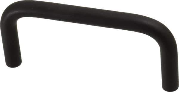 Amatom Electronic Hardware - 3-5/16" Long x 1-1/2" High, Round Handle - Black Anodized, Aluminum, 3" Center to Center - Exact Tool & Supply