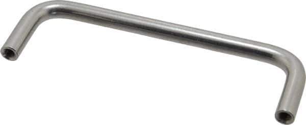 Amatom Electronic Hardware - 4-13/16" Long x 1-1/2" High, Round Handle - Clear Passivated, Stainless Steel, 4-1/2" Center to Center - Exact Tool & Supply