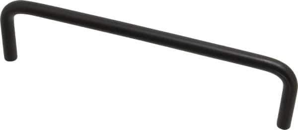 Amatom Electronic Hardware - 6-3/4" Long x 1-3/4" High, Round Handle - Black Anodized, Aluminum, 6-7/16" Center to Center - Exact Tool & Supply