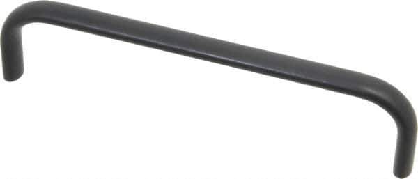 Amatom Electronic Hardware - 6-9/32" Long x 0.44" Wide x 1-1/2" High, Oval Handle - Black Anodized, Aluminum, 6" Center to Center - Exact Tool & Supply