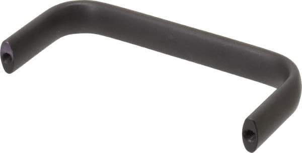 Amatom Electronic Hardware - 4-25/32" Long x 0.63" Wide x 2" High, Oval Handle - Black Anodized, Aluminum, 4-1/2" Center to Center - Exact Tool & Supply