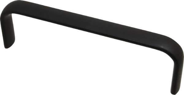 Amatom Electronic Hardware - 6-9/32" Long x 0.63" Wide x 2" High, Oval Handle - Black Anodized, Aluminum, 6" Center to Center - Exact Tool & Supply