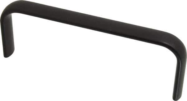 Amatom Electronic Hardware - 6-9/32" Long x 0.63" Wide x 2-1/4" High, Oval Handle - Black Anodized, Aluminum, 6" Center to Center - Exact Tool & Supply