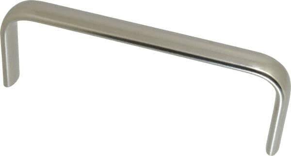 Amatom Electronic Hardware - 6-9/32" Long x 0.63" Wide x 2-1/4" High, Oval Handle - Clear Passivated, Stainless Steel, 6" Center to Center - Exact Tool & Supply