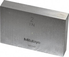 Mitutoyo - 2" Rectangular Steel Gage Block - Accuracy Grade 0, Includes Certificate of Inspection - Exact Tool & Supply