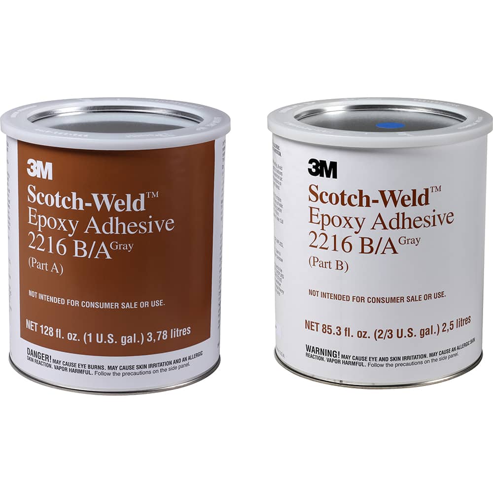 3M - Epoxy & Structural Adhesives; Container Size Range: 1 Gal. and Larger ; Container Size: 1.00 Gal. ; Container Type: Can ; Working Time (Minutes): 90 ; Color: Gray ; Shear Strength (psi): 3200.00 - Exact Tool & Supply