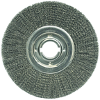 12" Diameter - 2" Arbor Hole - Crimped Steel Wire Straight Wheel - Exact Tool & Supply