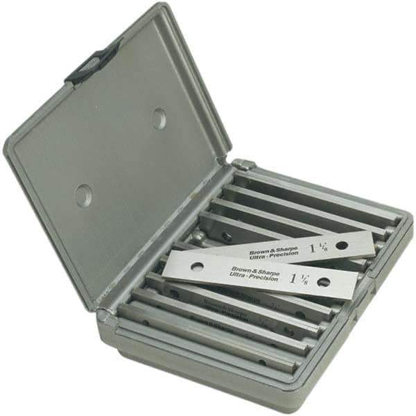 TESA Brown & Sharpe - 20 Piece, 6 Inch Long x 1/8 Inch Thick, Thin Parallel Set - 1-5/8 Inch High, 52-58 RC Hardness - Exact Tool & Supply