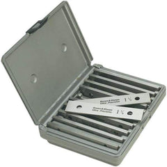 TESA Brown & Sharpe - 20 Piece, 6 Inch Long x 1/8 Inch Thick, Thin Parallel Set - 1-5/8 Inch High, 52-58 RC Hardness - Exact Tool & Supply