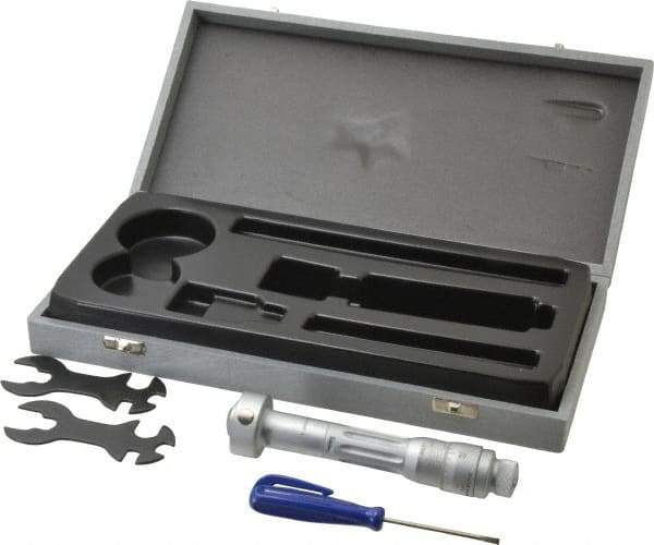 TESA Brown & Sharpe - 1.2 to 1.4", 3" Gage Depth, Mechanical Inside Hole Micrometer - 0.0002" Graduation, Ratchet Stop Thimble - Exact Tool & Supply