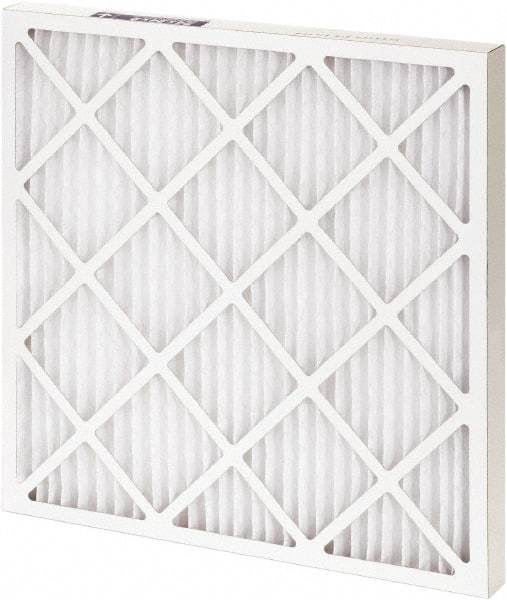 Made in USA - 10" Noml Height x 10" Noml Width x 1" Noml Depth, 35% Capture Efficiency, Wire-Backed Pleated Air Filter - MERV 8, Synthetic, Integrated Paperboard Frame, 300 Max FPM, 200 CFM, For Any Unit - Exact Tool & Supply