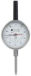 TESA Brown & Sharpe - 1" Range, 0-100 Dial Reading, 0.001" Graduation Dial Drop Indicator - 2-1/4" Dial, 0.1" Range per Revolution, Revolution Counter - Exact Tool & Supply