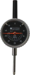 TESA Brown & Sharpe - 1" Range, 0-50 Dial Reading, 0.0005" Graduation Dial Drop Indicator - 2-1/4" Dial, 0.05" Range per Revolution, Revolution Counter - Exact Tool & Supply