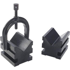 TESA Brown & Sharpe - 12.7 to 2-1/2" Capacity, 90° Angle, Mild Steel V-Block - 3" Long x 2-1/2" Wide x 2-1/2" High, Sold as 2 Block Set - Exact Tool & Supply