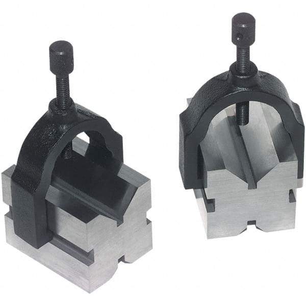 TESA Brown & Sharpe - 1" Max Capacity, 90° Angle, Hardened Steel V-Block - 1-5/8" Long x 1-1/4" Wide x 1-1/4" High, Sold as 2 Block Set - Exact Tool & Supply