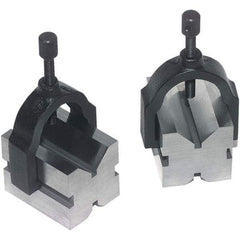 TESA Brown & Sharpe - 1" Max Capacity, 90° Angle, Hardened Steel V-Block - 1-5/8" Long x 1-1/4" Wide x 1-1/4" High, Sold as 2 Block Set - Exact Tool & Supply