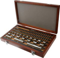 Mitutoyo - 81 Piece, 0.05 to 4", Grade 00, Steel Gage Block Set - Rectangular, 3µ (0.05-1"), 4µ (2"), 6µ (4") Tolerance - Exact Tool & Supply