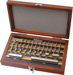 Mitutoyo - 35 Piece, 0.1001 to 4", Grade 0, Steel Gage Block Set - Rectangular, 0.0001" Tolerance - Exact Tool & Supply