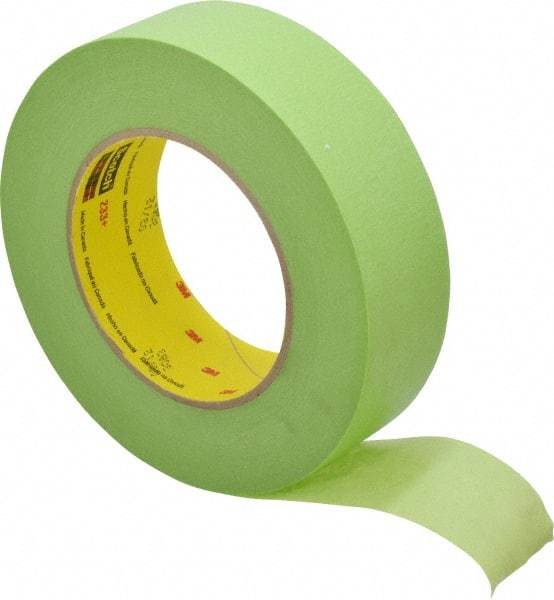 3M - 1-1/2" Wide x 60 Yd Long Green Paper Masking Tape - Series 401+/233+, 6.7 mil Thick, 25 In/Lb Tensile Strength - Exact Tool & Supply