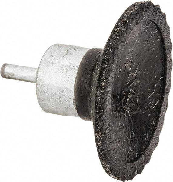 Anderson - 2-3/4" Brush Diam, Crimped, Encapsulated, Flared End Brush - 1/4" Diam Shank, 16,000 Max RPM - Exact Tool & Supply