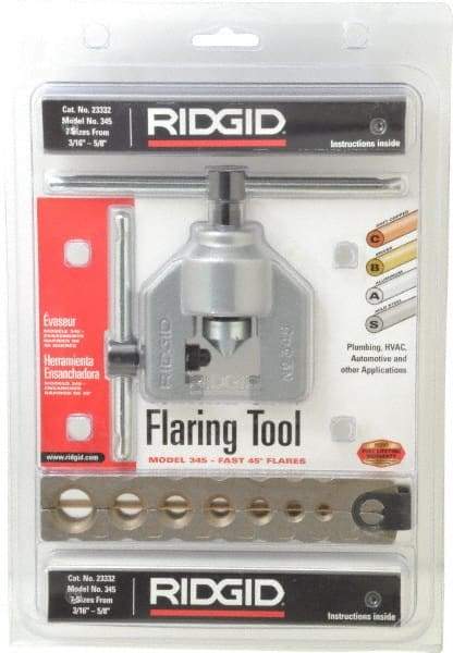 Ridgid - 3/16 to 5/8" Pipe Capacity, Flaring Tools & Tube Expanders - Exact Tool & Supply