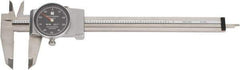 TESA Brown & Sharpe - 0" to 6" Range, 0.001" Graduation, 0.1" per Revolution, Dial Caliper - Black Face, 1.5" Jaw Length - Exact Tool & Supply