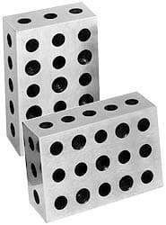 Suburban Tool - 0.0001 Squareness Per Inch, Hardened Steel, 2-4-6 Block with 23 Hole Setup Block - 3/8 - 16 Inch Tapped Hole Size, Sold As Matched Pair - Exact Tool & Supply