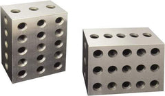 Value Collection - 0.0003 Squareness Per Inch, Hardened Steel, 2-3-4 Block with 23 Hole Setup Block - 0.0001 to 0.0007 Inch Overall Tolerance, 3/8 - 16 Inch Tapped Hole Size, 56-60 HRC Hardness, Sold As Matched Pair - Exact Tool & Supply