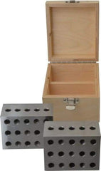 Suburban Tool - 0.0001 Squareness Per Inch, Hardened Steel, 2-3-4 Block with 23 Hole Setup Block - 3/8 - 16 Inch Tapped Hole Size, Sold As Matched Pair - Exact Tool & Supply
