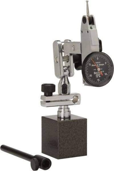 TESA Brown & Sharpe - 0.0005" Graduation, 0-15-0 Dial Reading, Indicator & Base Kit - 1" Dial Diam - Exact Tool & Supply