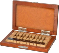 Mitutoyo - 10 Piece, 0.005 to 0.05", Grade 0, Steel Gage Block Set - Rectangular, 6µ Tolerance - Exact Tool & Supply