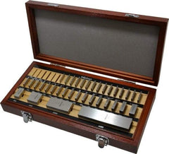 Mitutoyo - 36 Piece, 0.05 to 4", Grade 0, Steel Gage Block Set - Square, 12µ (4"), 5µ (0.05-0.4"), 6µ (0.45-1"), 8µ (2") Tolerance - Exact Tool & Supply