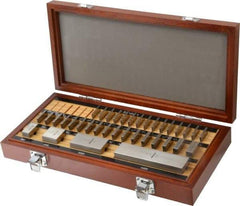 Mitutoyo - 36 Piece, 0.05 to 4", Grade AS-1, Steel Gage Block Set - Square, 12µ (0.45-1"), 16µ (2"), 24µ (4"), 8µ (0.05-0.4") Tolerance - Exact Tool & Supply
