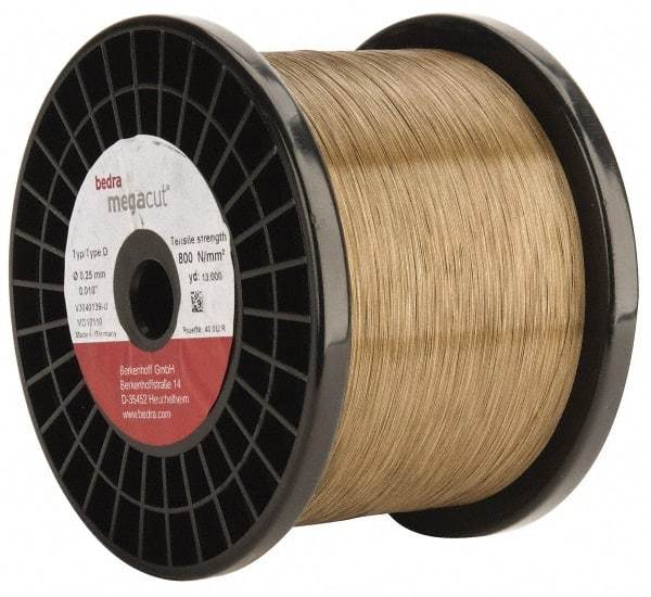 GISCO - CuZn20 CuZn50 Coated, Half Hard Grade Electrical Discharge Machining (EDM) Wire - 800 N per sq. mm Tensile Strength, Megacut D Series - Exact Tool & Supply