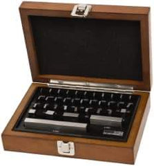SPI - 36 Piece, 0.05 to 4", Grade 0, Steel Gage Block Set - Rectangular, +12 - 6µ (4"), +4 - 2µ (0.050-1"), +8 - 4µ (2") Tolerance - Exact Tool & Supply