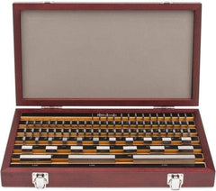 Mitutoyo - 81 Piece, 0.05 to 4", Grade 0, Steel Gage Block Set - Rectangular, 10µ (3"), 12µ (4"), 5µ (0.05-0.4"), 6µ (0.45-1"), 8µ (2") Tolerance - Exact Tool & Supply