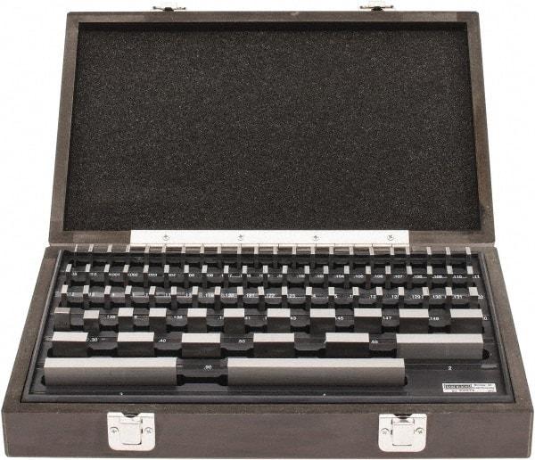 Value Collection - 81 Piece, 0.05 to 4", Economy Grade, Steel Gage Block Set - Rectangular, 0.00005" Tolerance - Exact Tool & Supply