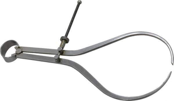 Value Collection - 10 Inch Leg, Spring Joint, Steel, Polished, Outside Caliper - 10 Inch Max Measurement, 250mm Max Measurement, Flat Leg with Quick Nut Adjustment - Exact Tool & Supply